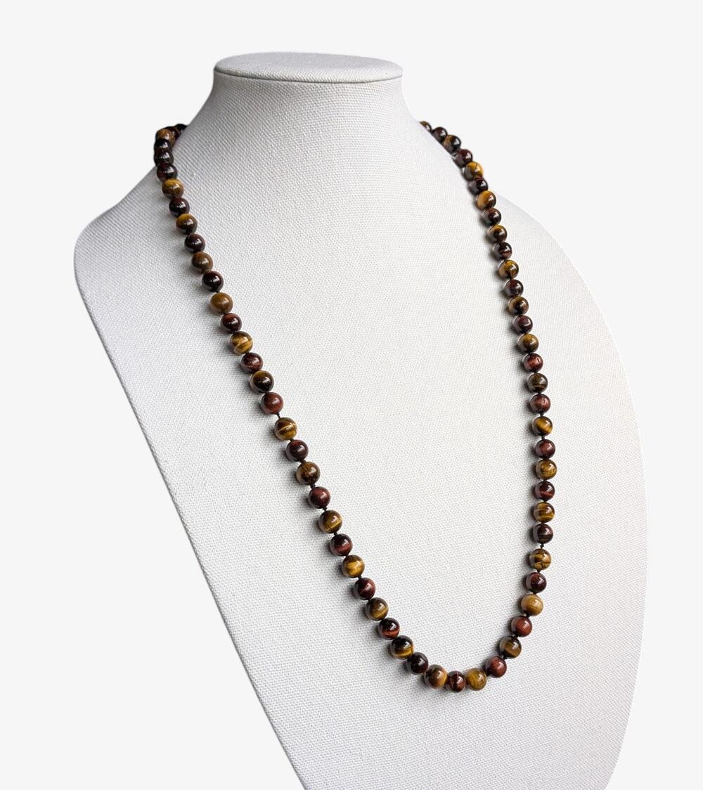 1980s Vintage Tiger's Eye Beaded Necklace